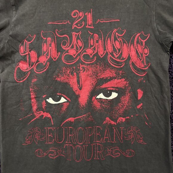 21 Savage American Dream European Tour Oversize Rap T-Shirt M - Picture 2 of 5